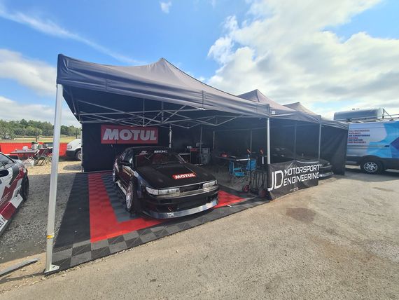 large motorsport tent