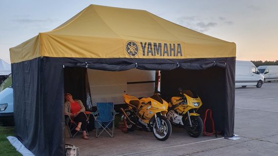 yellow race tent