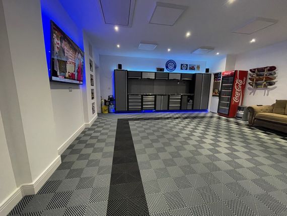 man cave bespoke flooring